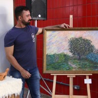 Lucas Silva e seu óleo sobre tela