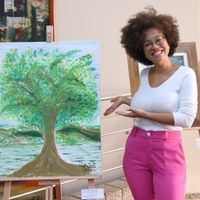 Regiane Santa Bárbara e seu quadro