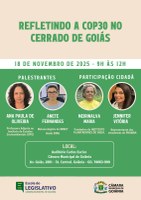 Câmara realiza GT de Políticas Públicas “Refletindo a COP30 no Cerrado de Goiás” nesta terça-feira (18)