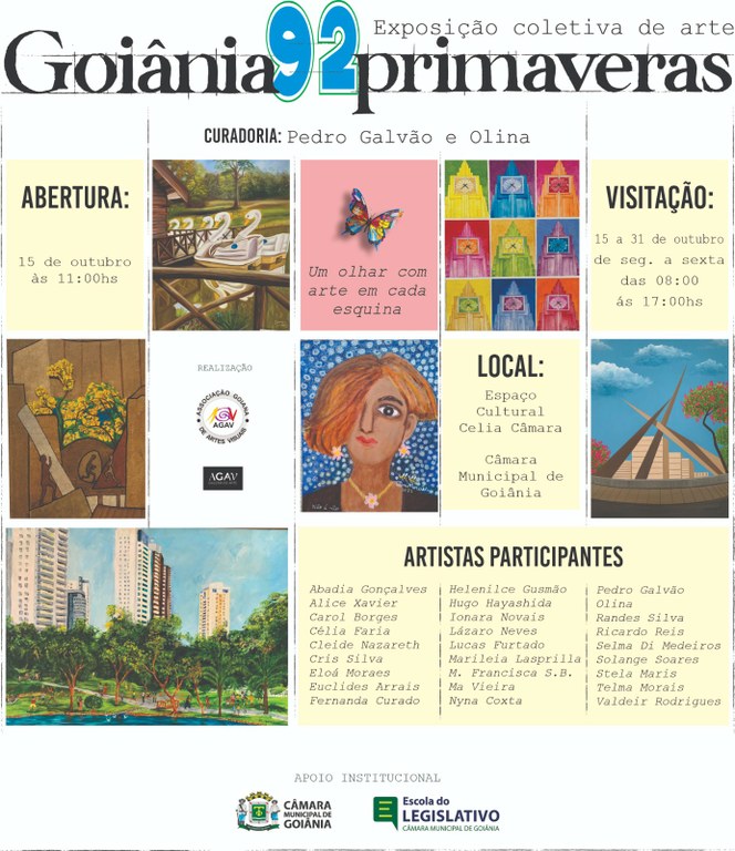 Câmara de Goiânia celebra 92 anos da cidade com exposição especial nesta quarta-feira (15) às 11 horas