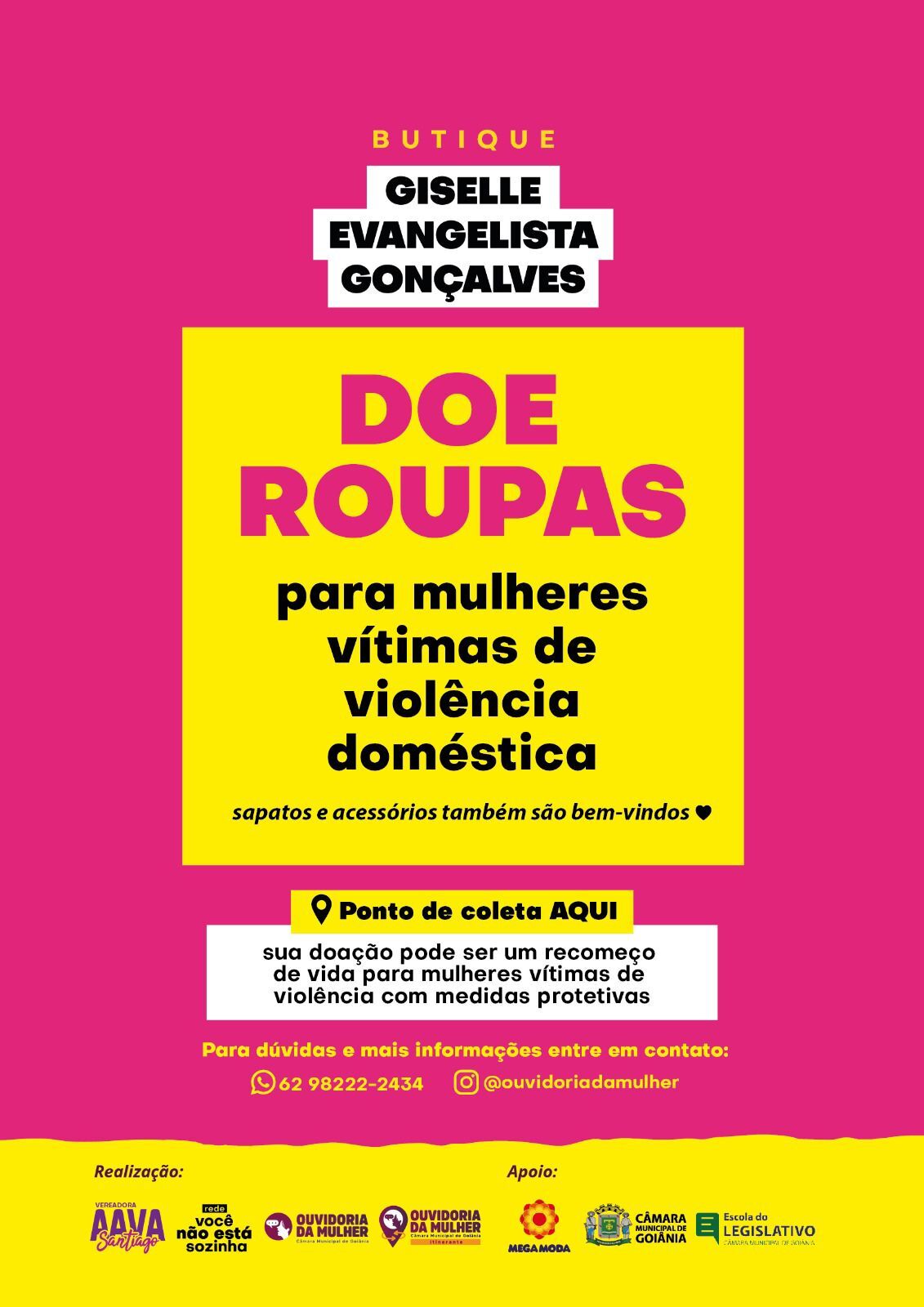 Ouvidoria da Mulher da Câmara lança nova campanha de arrecadação para Butique Solidária