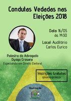 Palestra sobre as regras nas eleições 2018 é na próxima semana