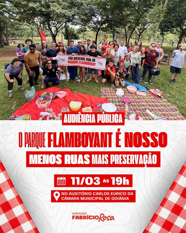 Audiência pública na quarta-feira (11) discute proposta da Prefeitura de Goiânia para o Parque Flamboyant.