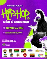 Fabrício Rosa realiza audiência pública “Hip-Hop Não É Bagunça” nesta segunda-feira (7)