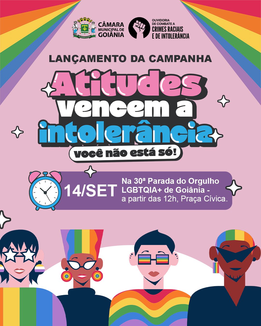 Mandato do vereador Fabrício Rosa lança campanha “Atitudes Vencem a Intolerância” para a 30ª Parada do Orgulho LGBT de Goiânia