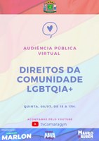 Direitos LGBTQIA+ serão discutidos em Audiência Pública na tarde desta quinta-feira, 8