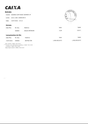 Transferência ao Tesouro Municipal Julho2021